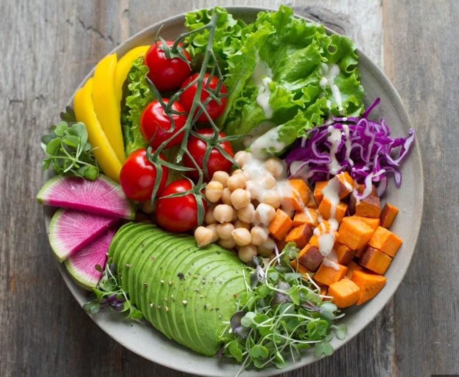 Fresh, colorful nourish bowl